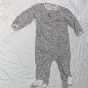 Carter's 9m girls Gray and Pink Footed One Piece